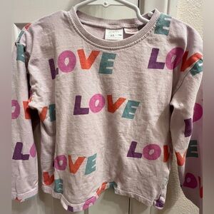 Zara girls long sleeve tee shirt